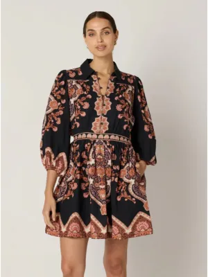 Cleobella Leigh Mini Dress in Dark Lagos Print